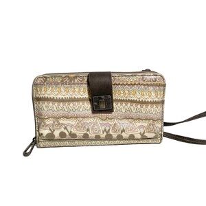 Sakroots Coated Canvas Pattern Crossbody Wallet